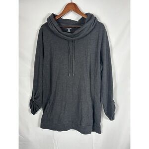 Lands End Womens Cowl Neck Tunic Stretch Sweatshirt Size 2X Warm Cozy Comfort